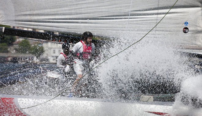 Alinghi skippered by Tanguy Cariou - Extreme Sailing Series Istanbul &copy; Lloyd Images http://lloydimagesgallery.photoshelter.com/